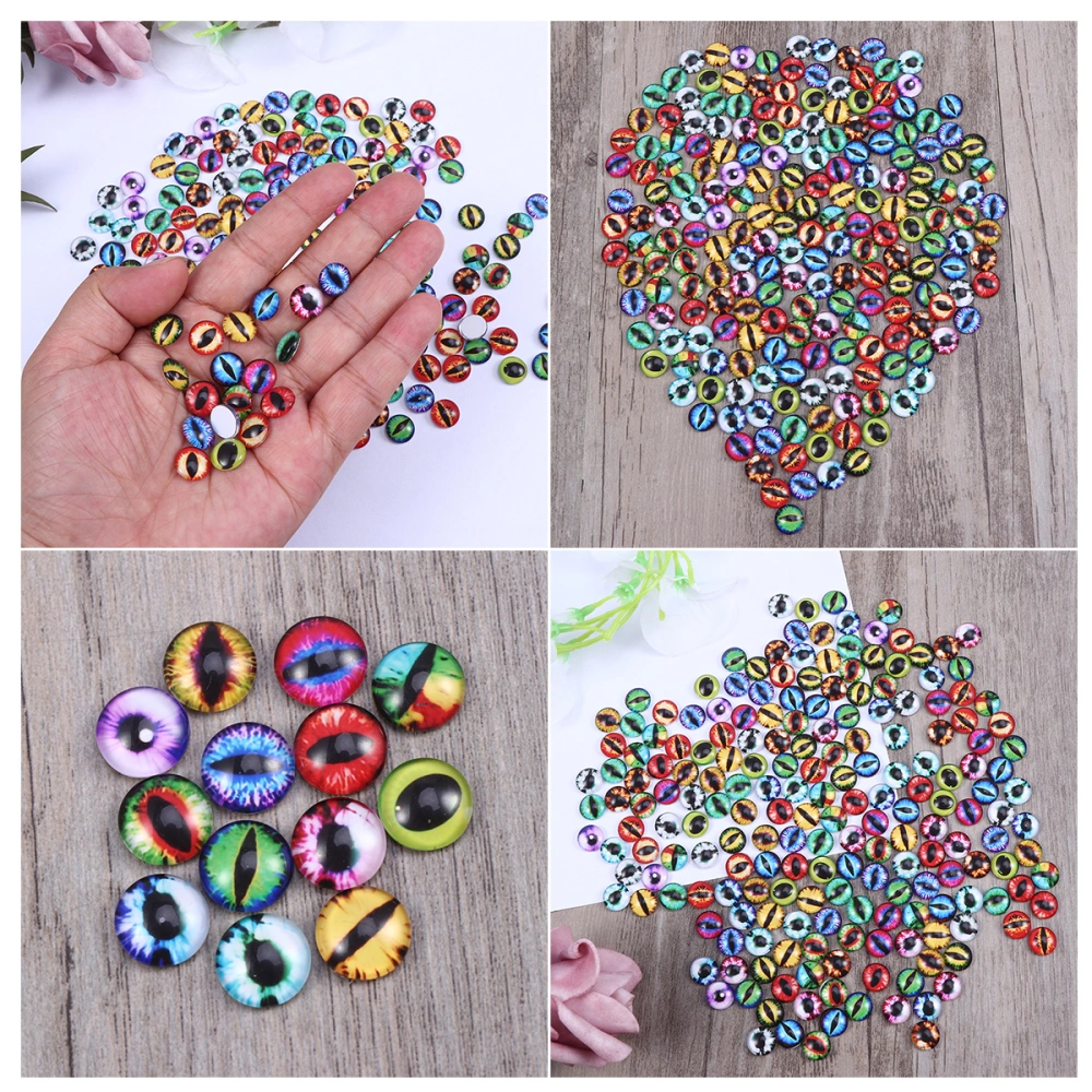 100 Pcs 12MM Multi Color DIY Dragon Eye Glass Crystal Cabochons Interchangeable Snaps Buttons for Jewelry Bracelets Making (Mixed Color)