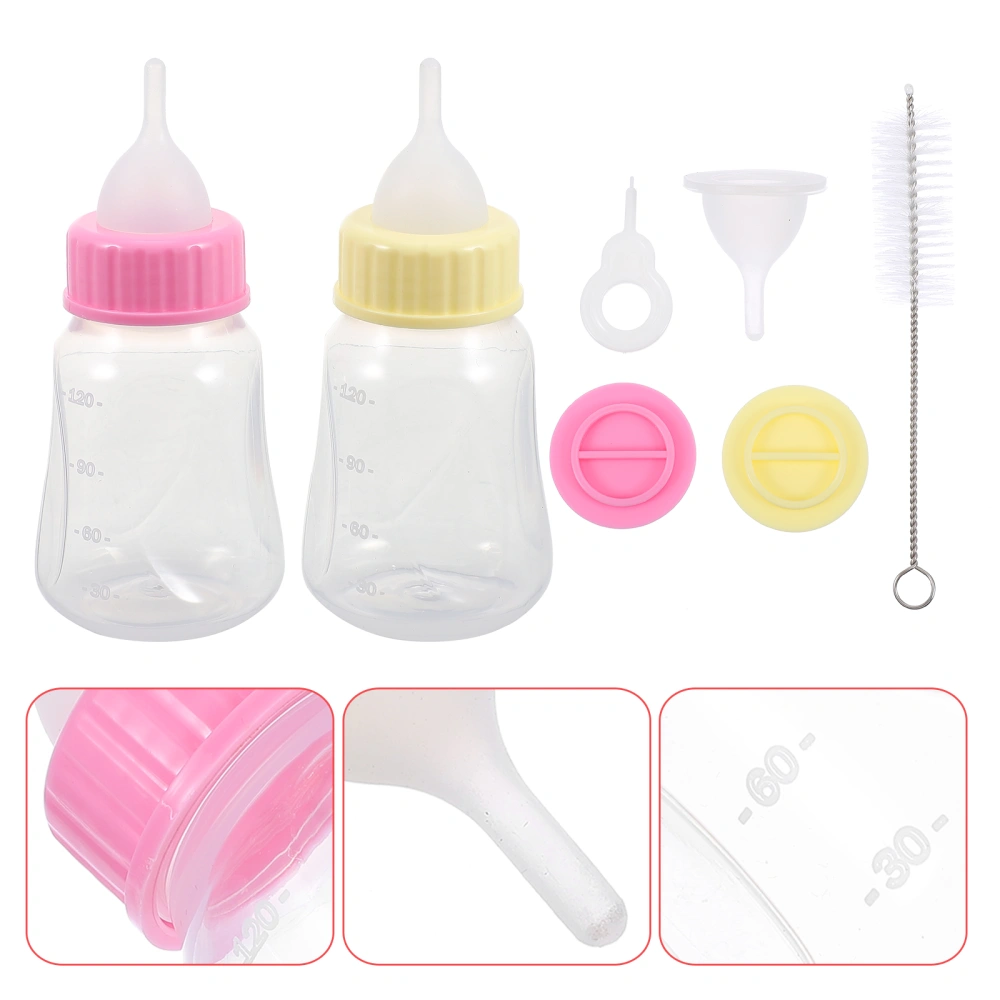 2Pcs Kitten Feeding Bottles Plastic Baby Cat Feeder Small Pet Nursing Bottles