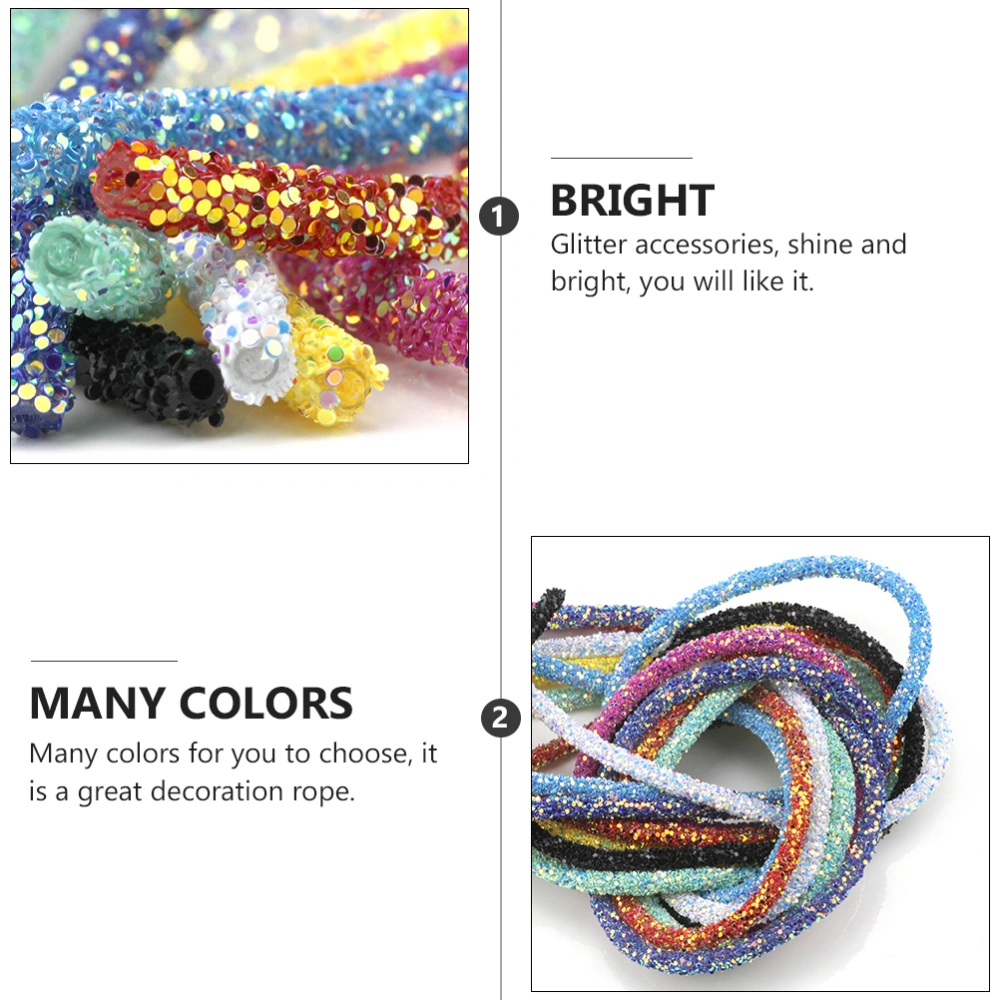 8Pcs Colorful Ropes Decorative Rope Shoe Decor Rope DIY Glitter Rope Ornaments