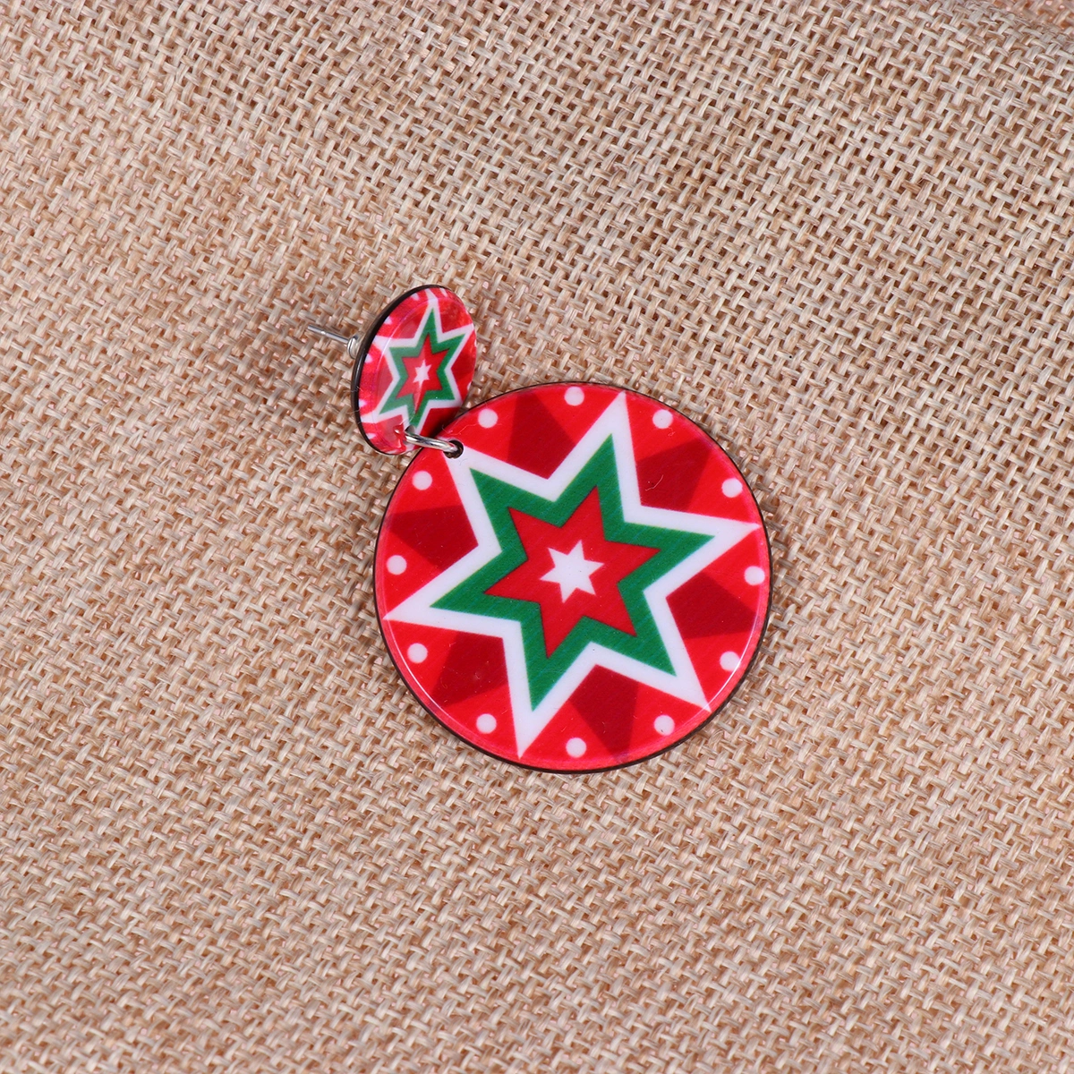 1 Pair Christmas Acrylic Snowman Stud Earrings Earrings Christmas Ear Stud Stylish Earrings (Pentagram)