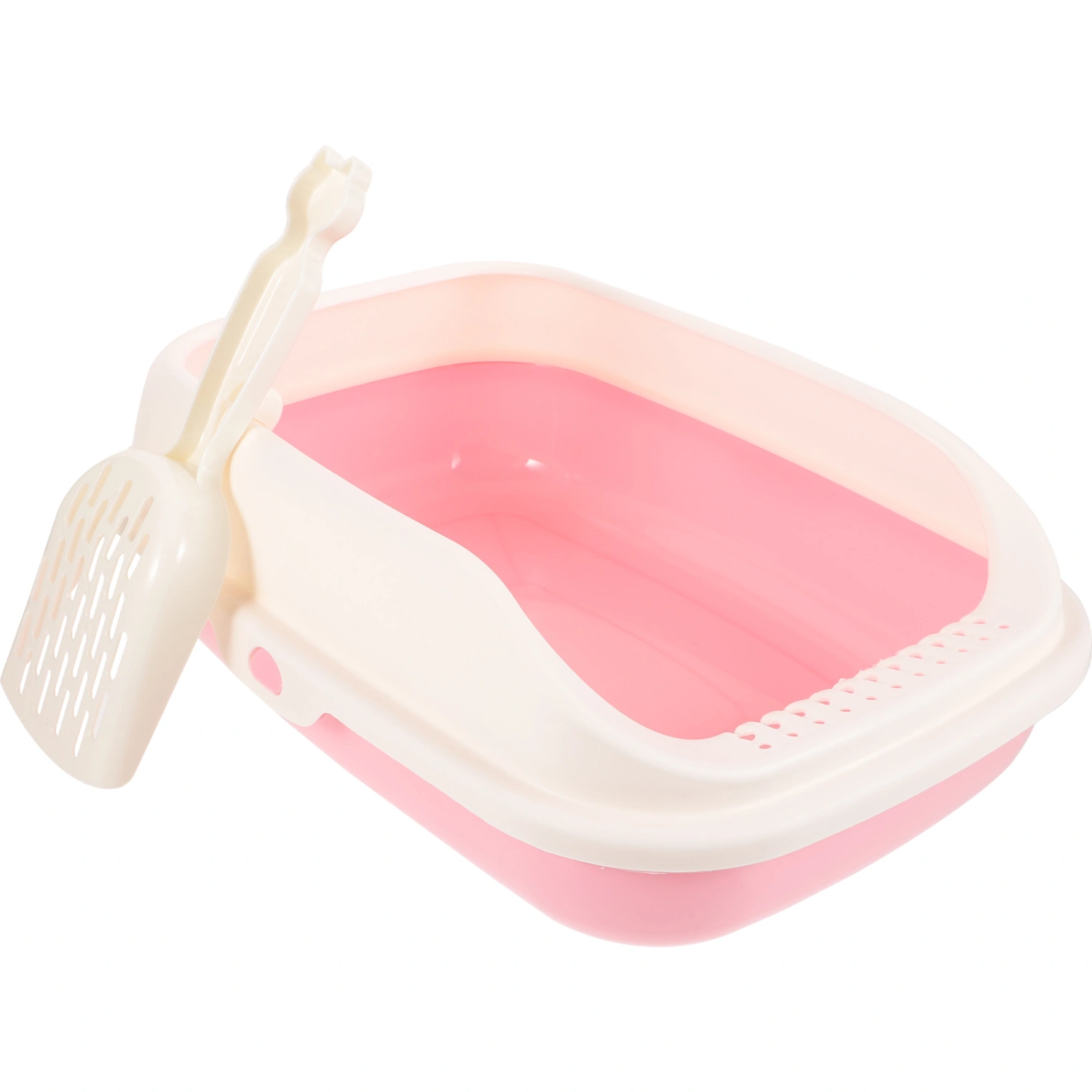 1 Set Cat Litter Box Semi-Enclosed Cat Kitten Litter Container with Scoop