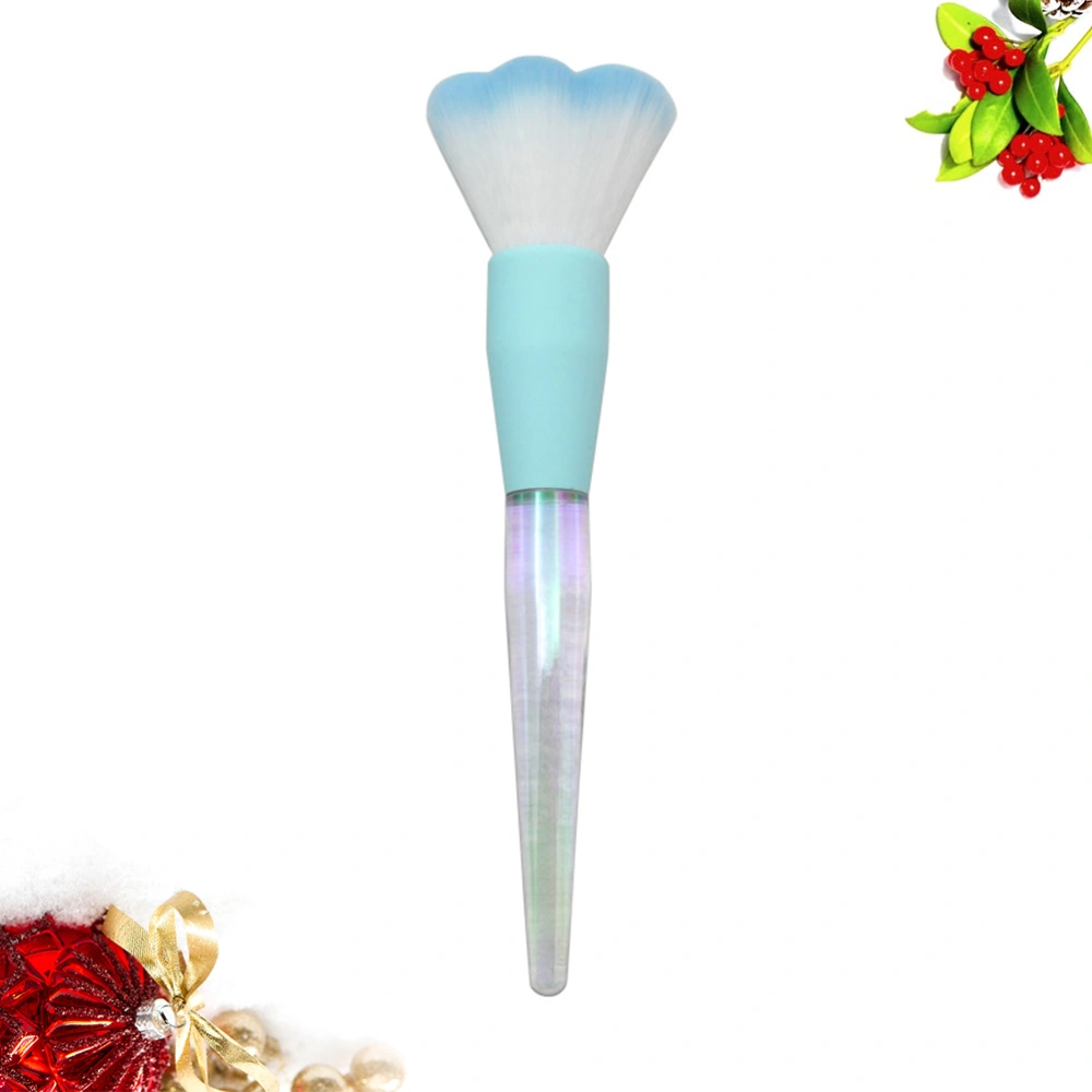 Light Blue Round Head Professional Big Cosmetic Brushes Plastic Handle Makeup Brushes Loose Powder Foundation Brush Makeup Tools