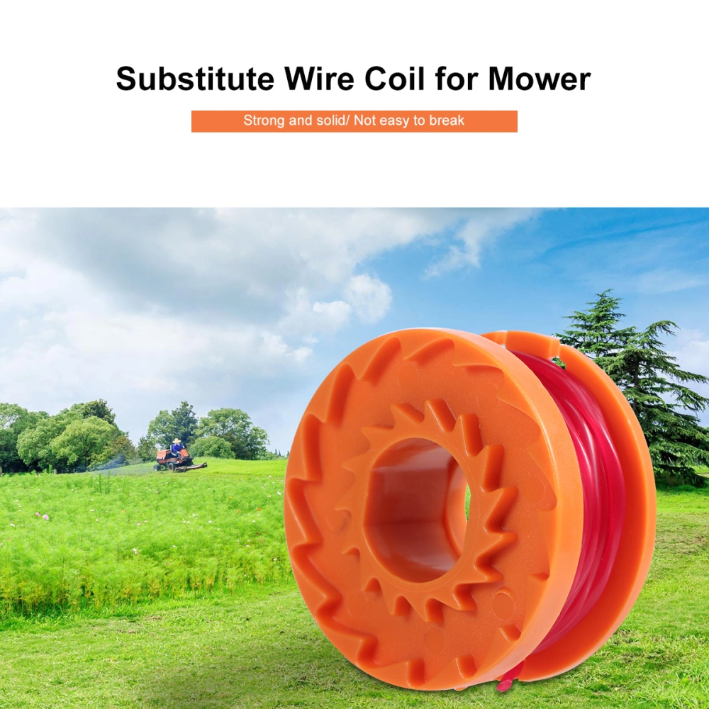 6PCS Nylon Grass String Trimmer Mower Line Replacement String Trimmer Wire Replacement Spool Compatible for WORX WG150 WG151 WG151.5 WG152 WG153 WG154 WG155 (Orange)