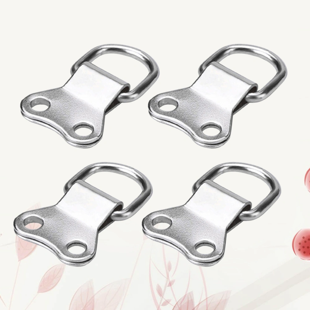 25pcs D-Ring Picture Frame Hanging Hooks Double Hole Hangers with 50pcs 3x10 Silver Screws (Silver)