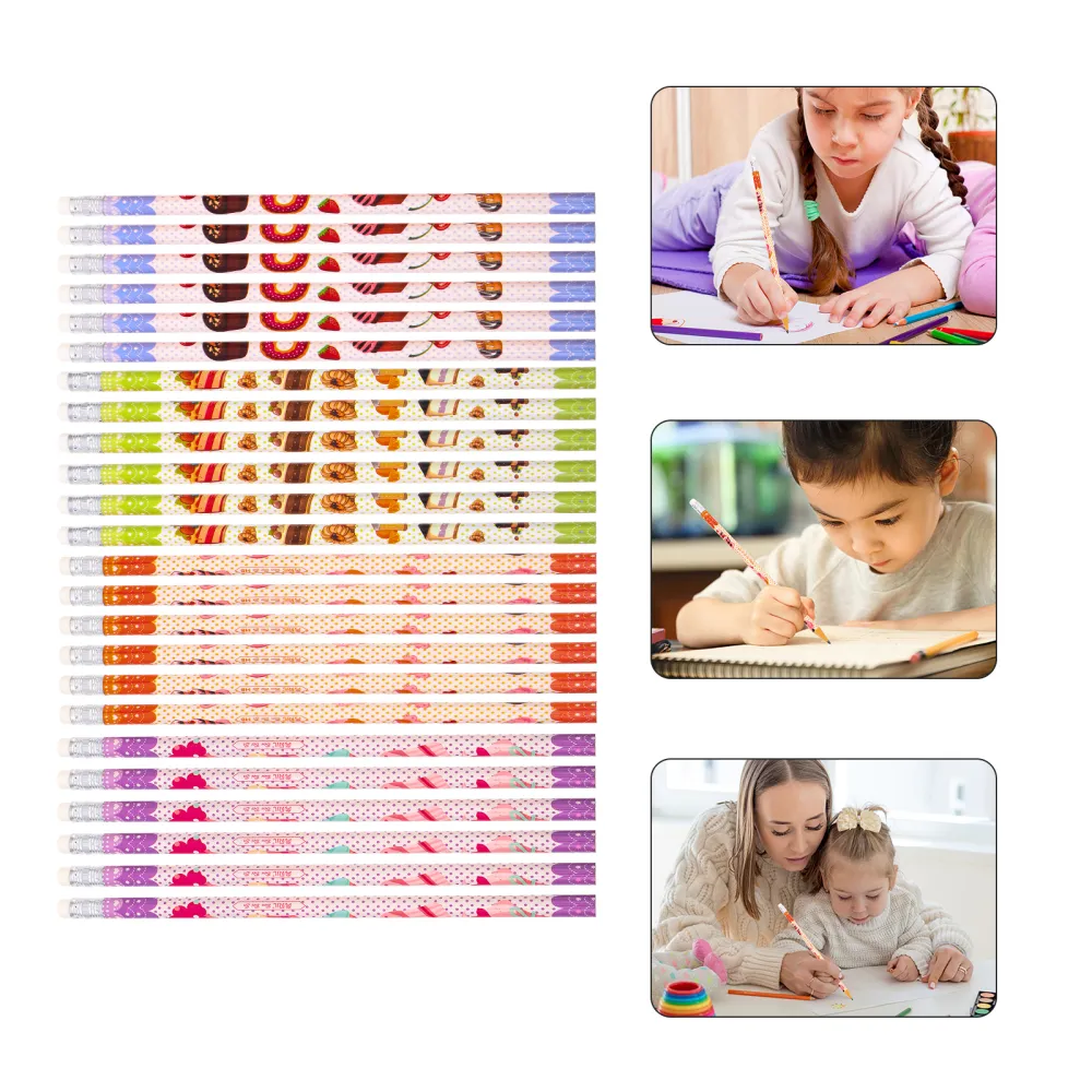 24Pcs Preschool Incentives Pencils Cartoon Students Pencils Line Drawing Pencils