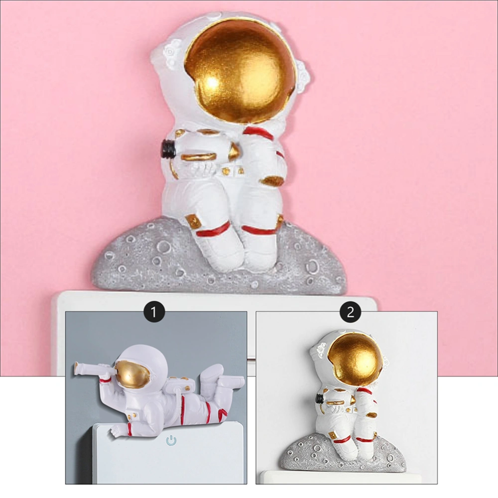 2pcs Resin Spaceman Switch Stickers 3D stereo switch Decals (Assorted Color)