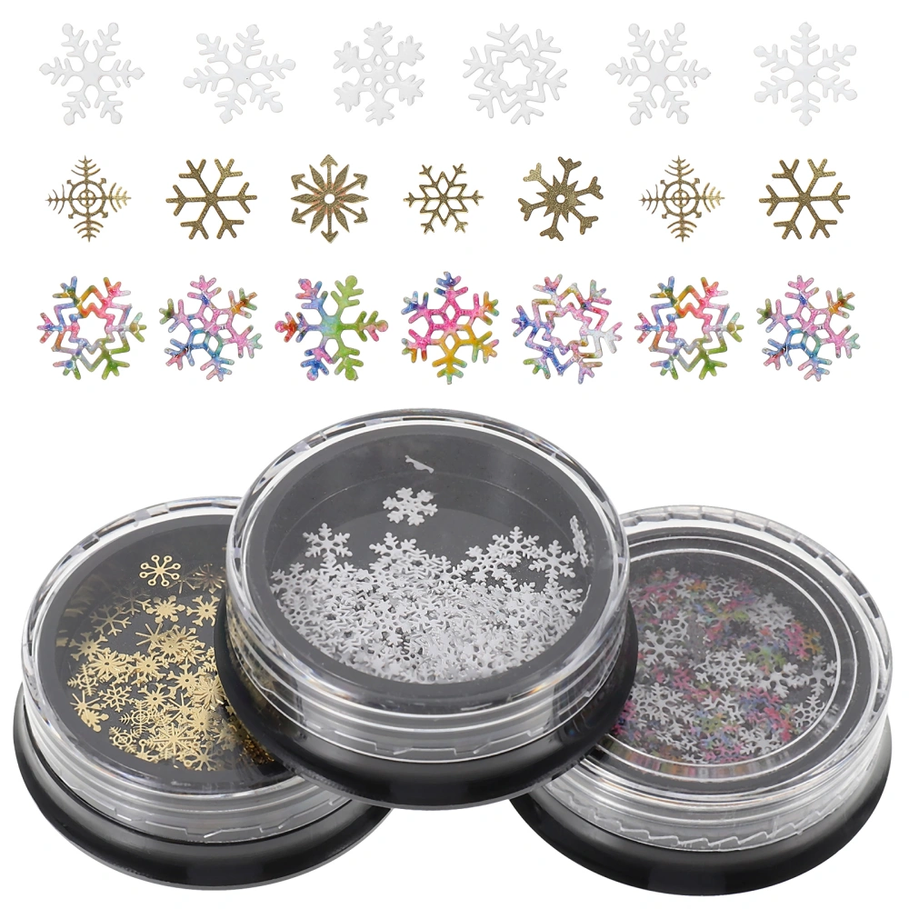 3 Boxes Christmas Nail Glitter Sequins Shining Nail Flakes Nail Art Decoration