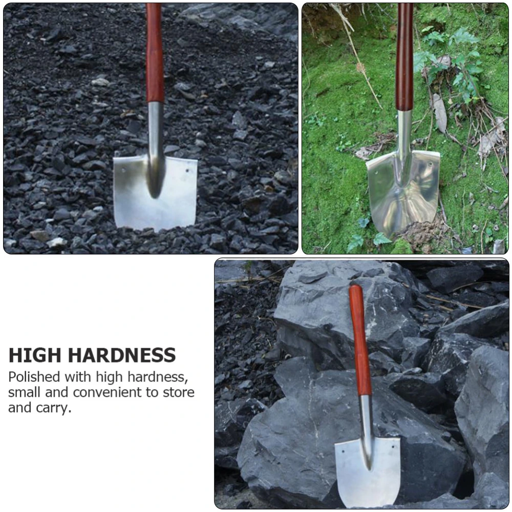 1Pc Stainless Steel Shovel Multi-function Outdoor Spade Vehicle Tool Silver