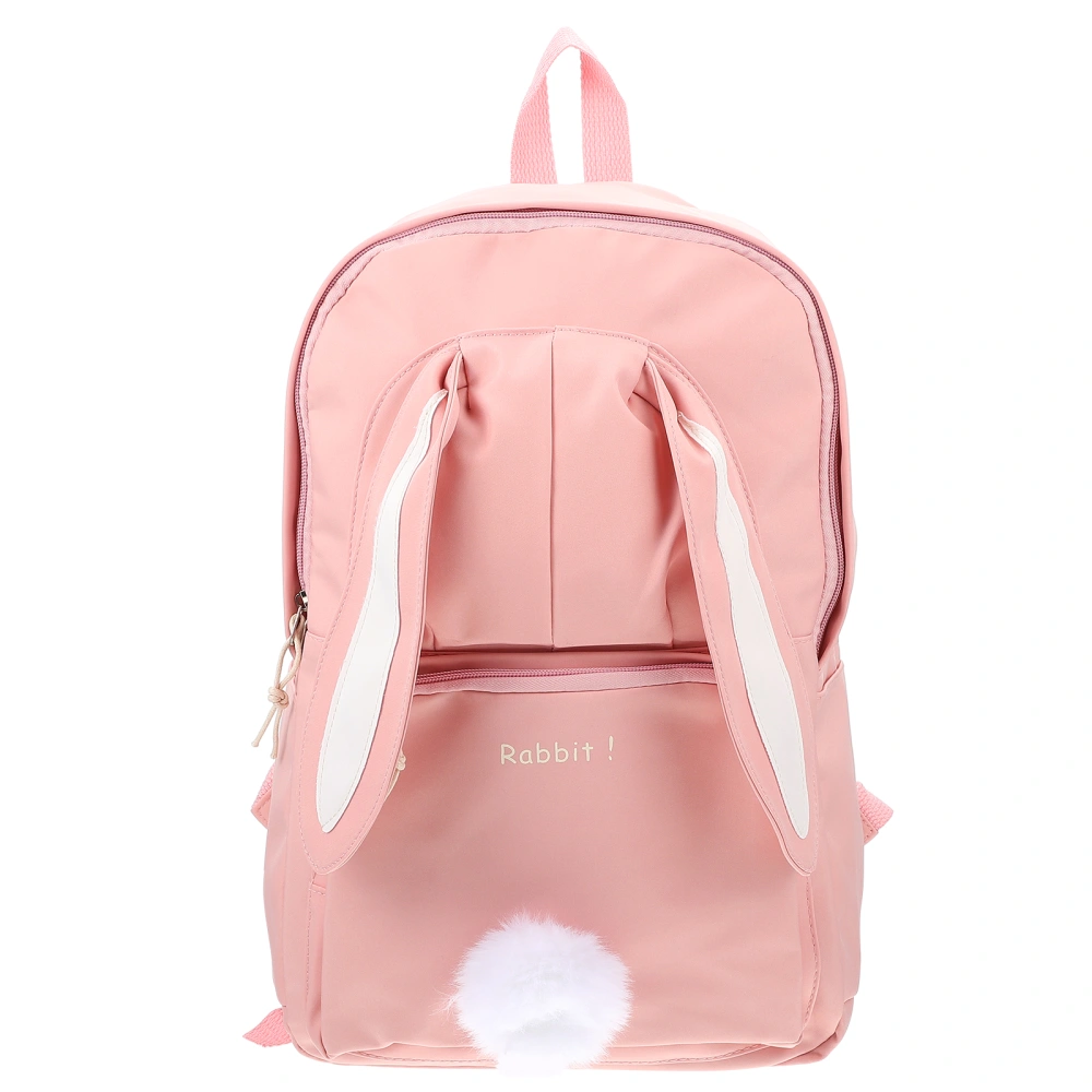 1Pc Rabbit Backpack Adorable Packsack Bunny Design Shoulder Bag Nylon Bag