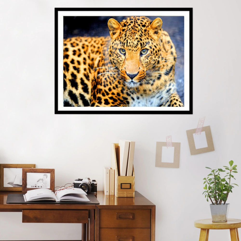 DIY 5D Beads Painting Leopard Rhinestone Cross Stitch Kit Home Wall Decor Craft Z375