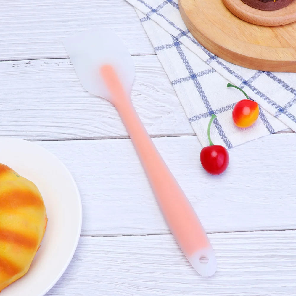 2pcs Silicone Cream Scraper Large Size Silicone Scraper Translucent Cream Scraper Cake Spatula Baking Tools for Home Restaurant(Orange)