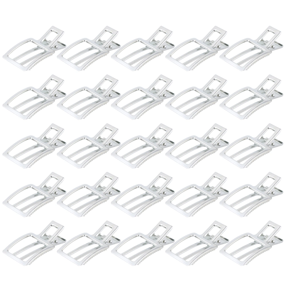 100 Pcs Square-shaped Hairpin Geometric Stainless Steel Hair Clips Ladies Hollowed-out Duckbill Clip Barrettes (Silver)