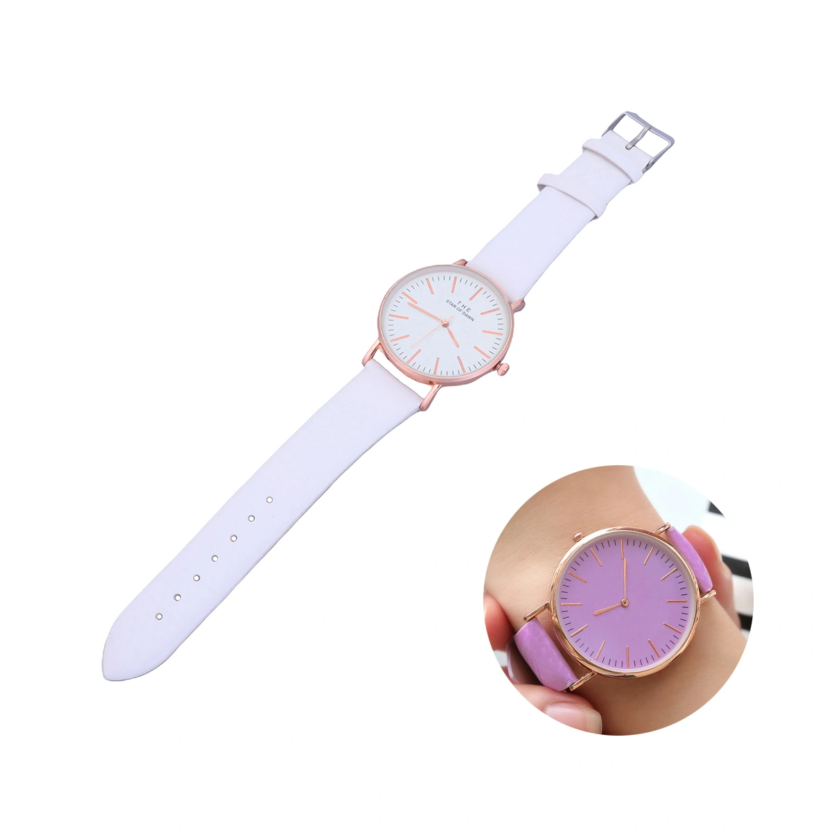 Women Wrist Watch Simple Watch Color Sensitive Ladies Watch Fashion Quartz Watch (Gradient Purple)