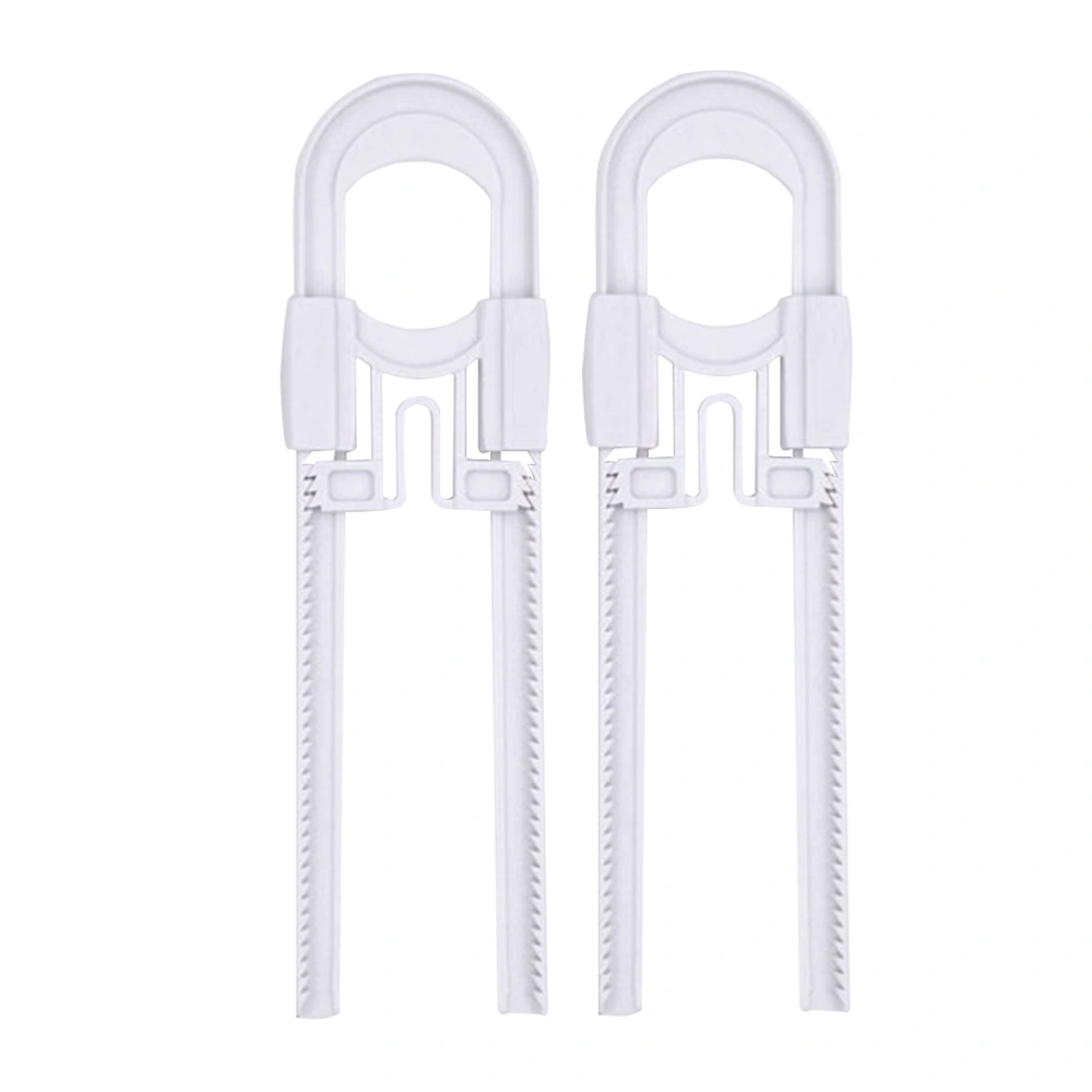 2 Pack Baby Safety Locks for Cabinet White U Shaped Sliding Cabinet Locks Childproof Cabinet Latch for Kitchen Knobs Handles