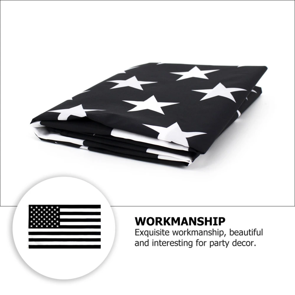 1pc Black and White American Flag Creative American Flag for Outdoor (Stripe)