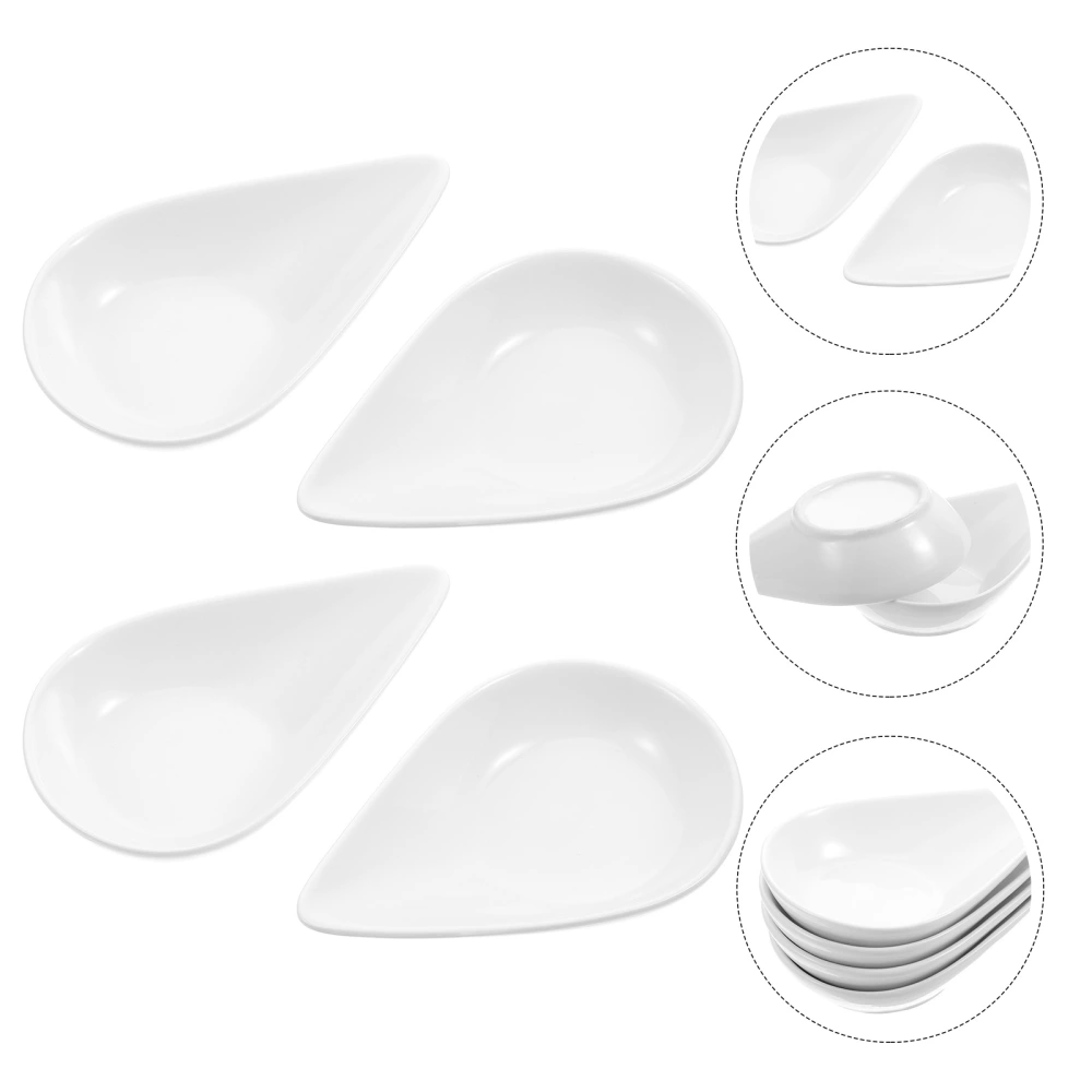 4pcs Sauce Serving Trays Snack Plates Ceramic Spoon Rests Spoon Holders