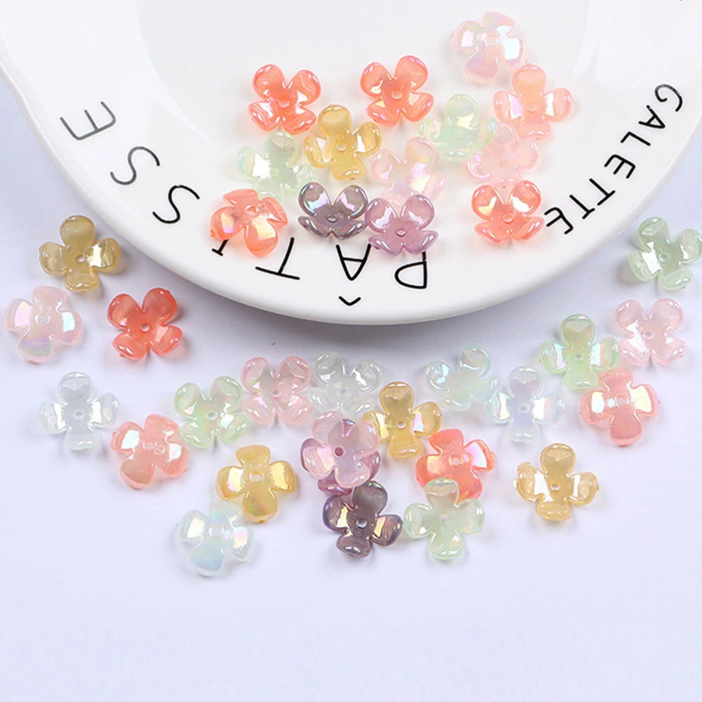 Four-petal Flower Decors Handmade Beads Holder Bead Receptacle Craft Ornaments DIY Jewelry Accessories