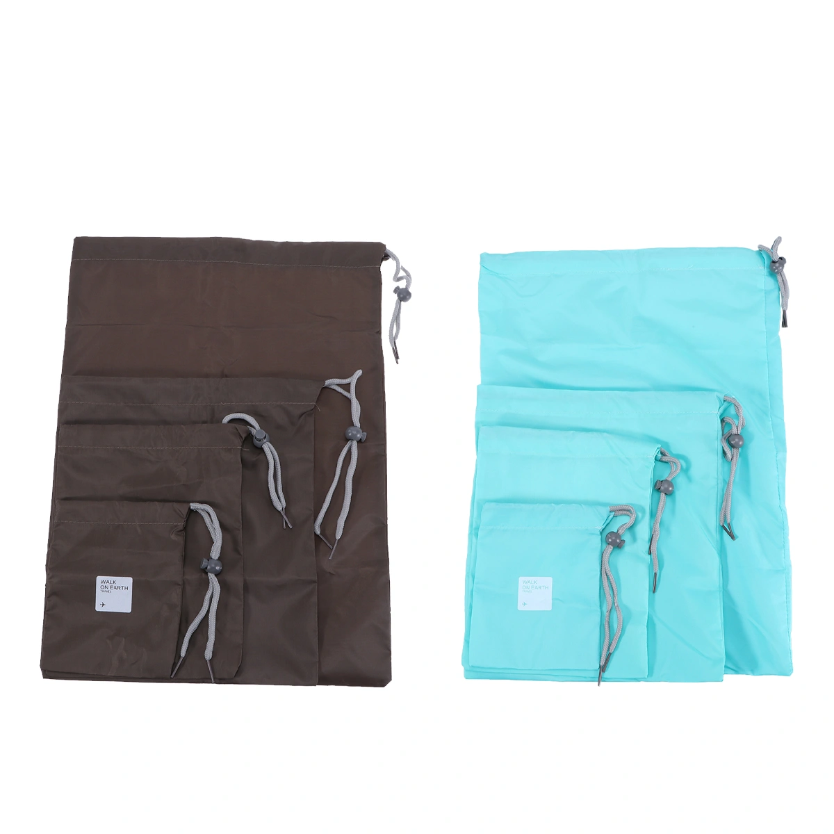 8 Pcs Multifunctional Water-proof Nylon Drawstring Bag Cord Bag Storage Packing Bag for Outdoor Traveling (The English Letters in the Pattern for Random)