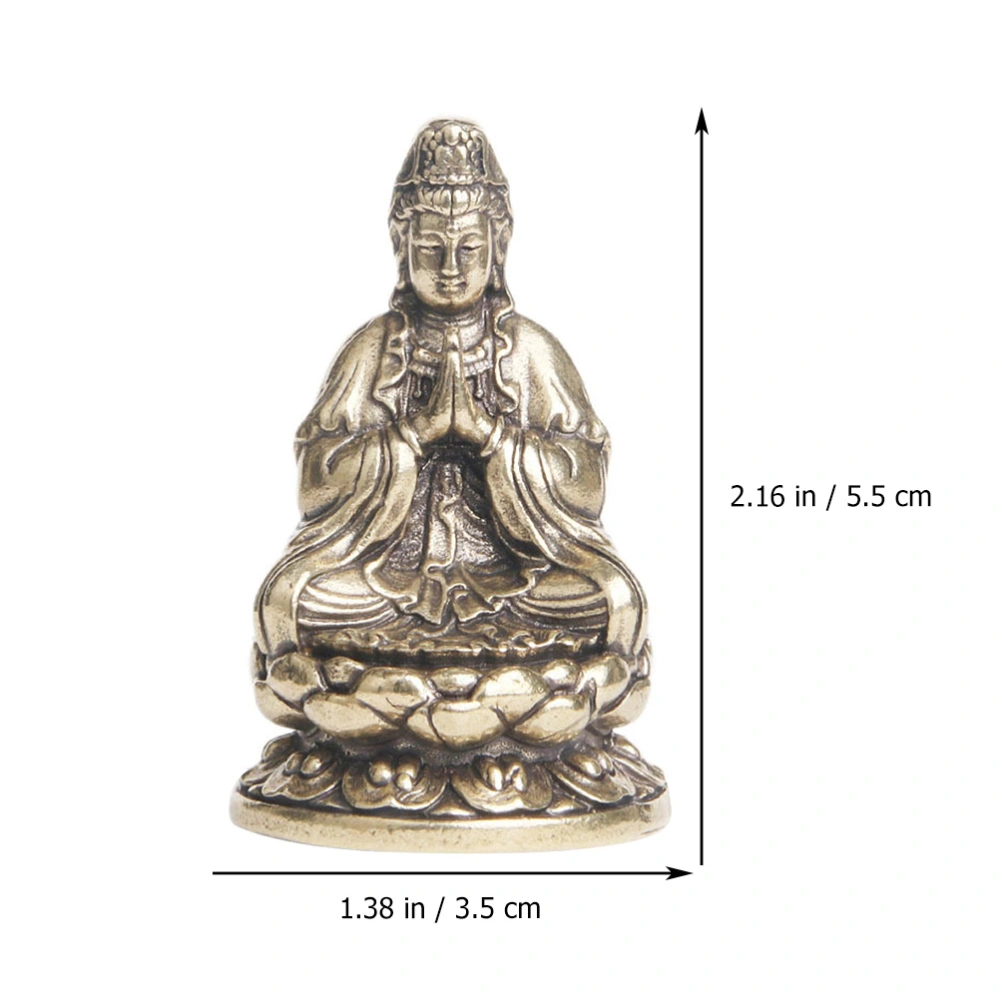 Vintage Tabletop Decoration Brass Ornament Household Buddha Model Decor (As Shown)