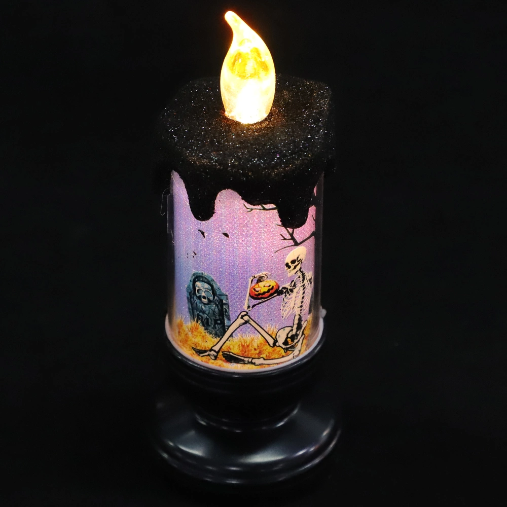 Halloween Candle LED Flameless Skeleton Candle Light Halloween Party Ornament