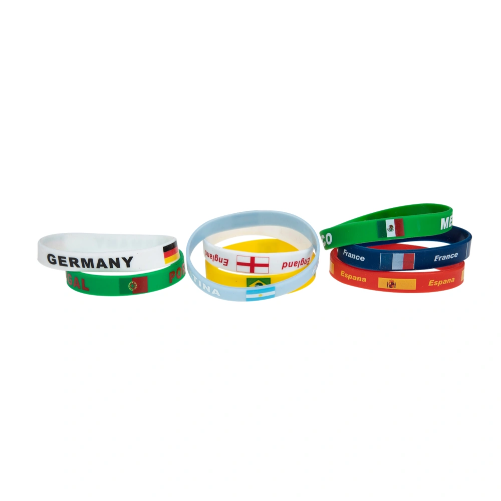 8pcs Qatar Soccer Bracelets Silicone Bracelets Soccer Game Cheer Supplies for Soccer Fans