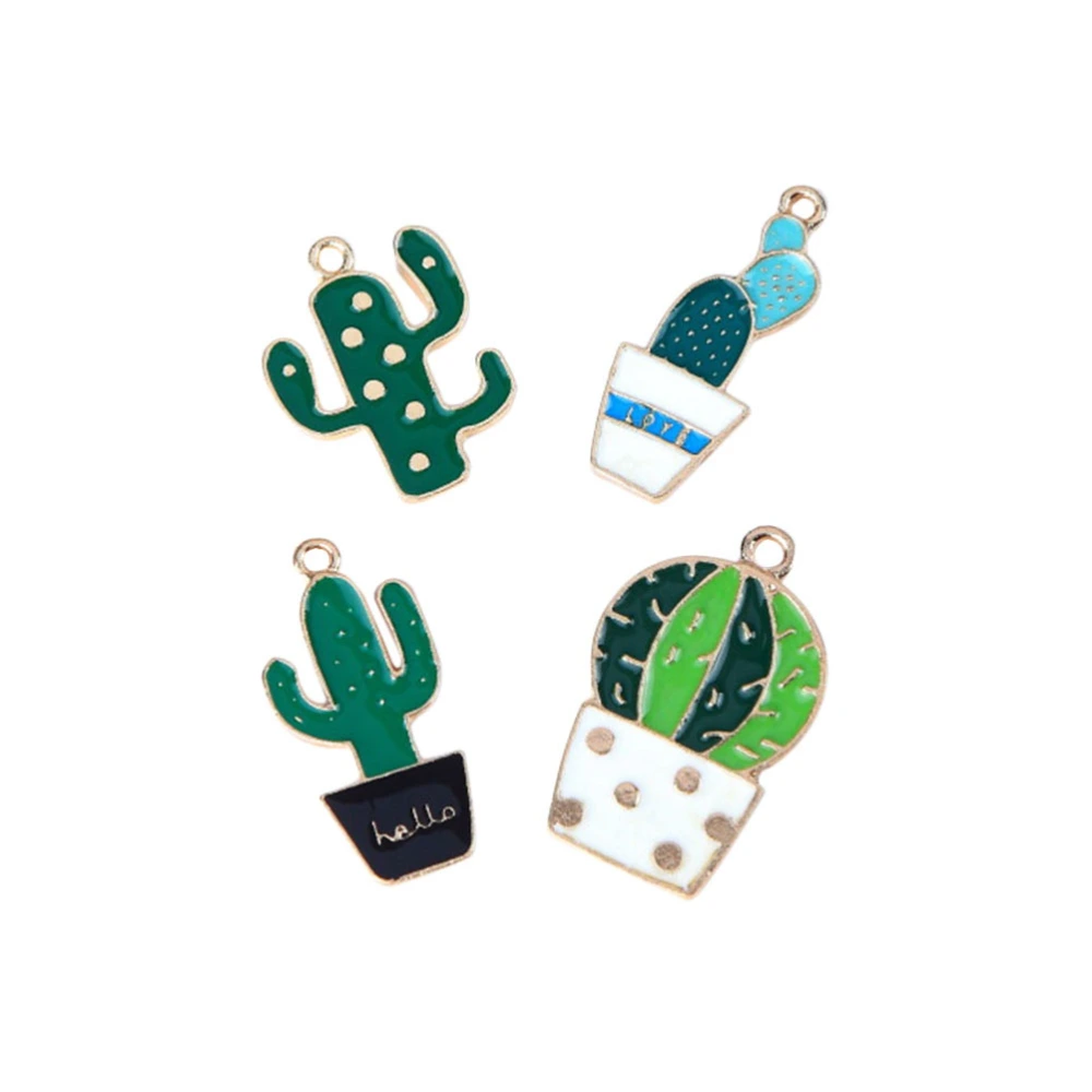 10pcs Creative Cactus Pendants Plants Pendants Plant Shaped Charms Fashionable Accessory for Key Purse Bags Bracelet(Random Type)