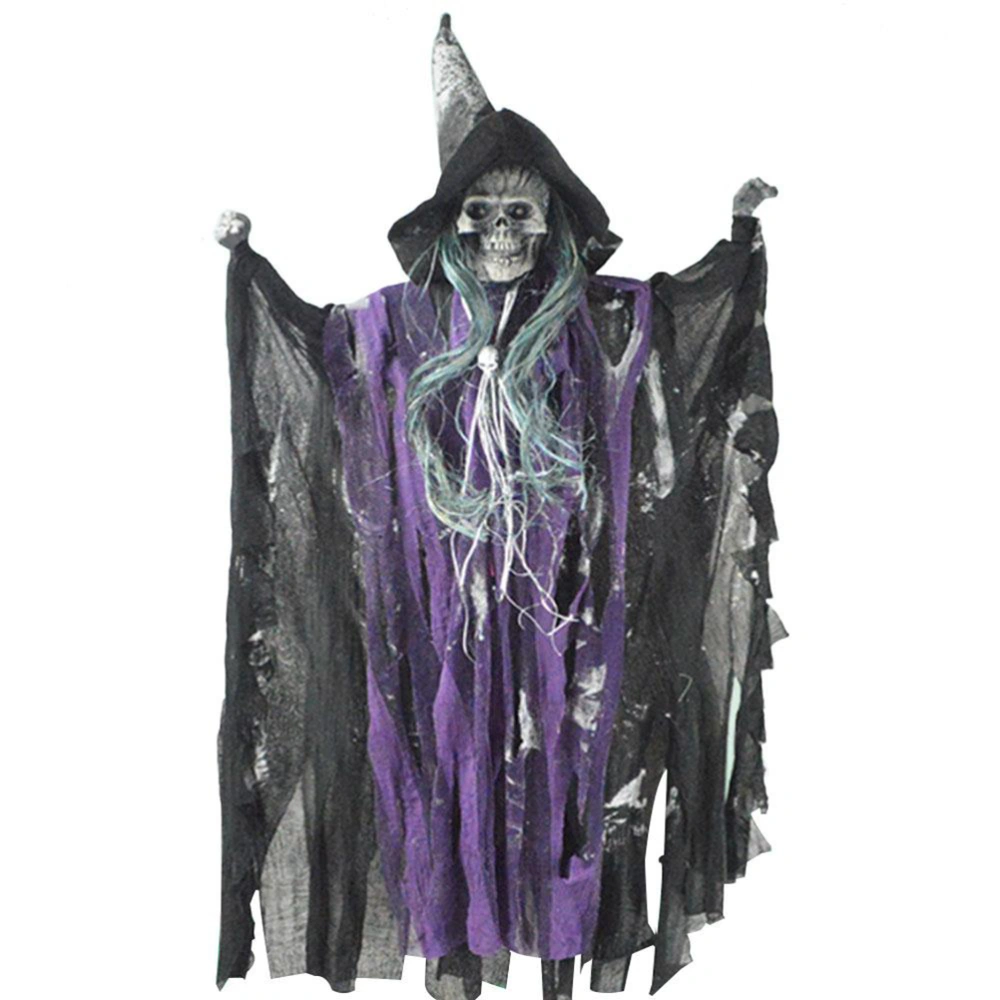 1pc Halloween Prop Horrible Voice-activated Vocal Necromancer Hanging Ghost Horrible Costumes (Random Color, No Battery Included)