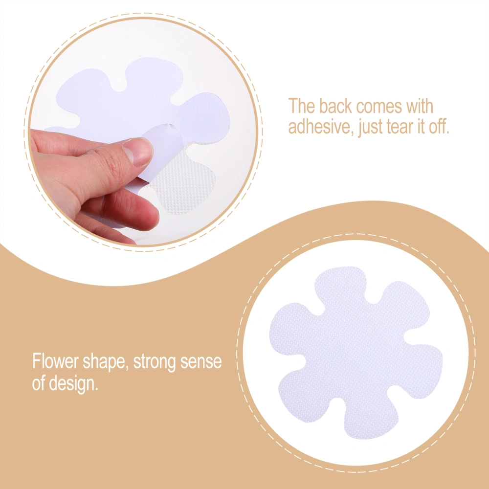 20Pcs Flower Shaped Bathtub Stickers Adhesive Shower Floor Stickers with Scraper