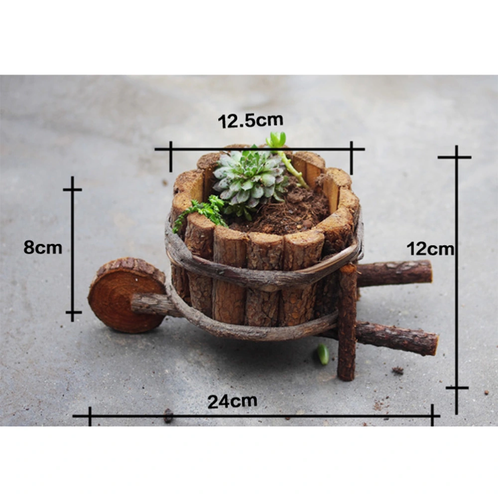 Wooden Cart Flowerpot Creative Fleshy Combination Plant Pot Shop Window Garden Decoration Ornamental Artificial Flower Wheelbarrow Planter