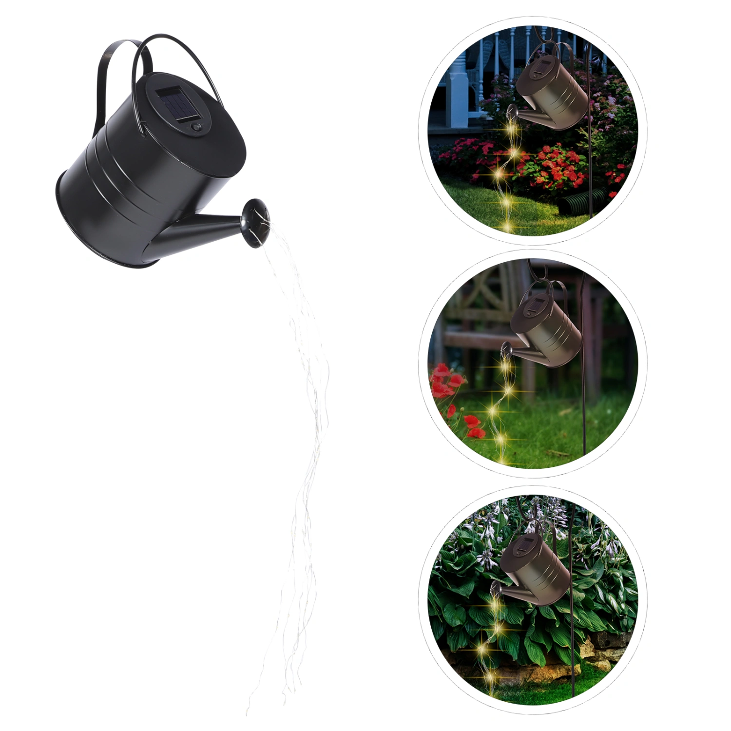 Solar Watering Can with Lights Hanging Solar Power Lantern Solar Garden Decor