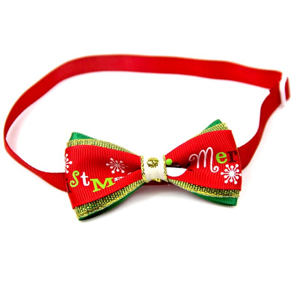 20Pcs Christmas Themed Collar Adjustable Pet Bow Tie Bowknot Shape Collar Pet Necklace for Dog Cat Pet Mixed Style