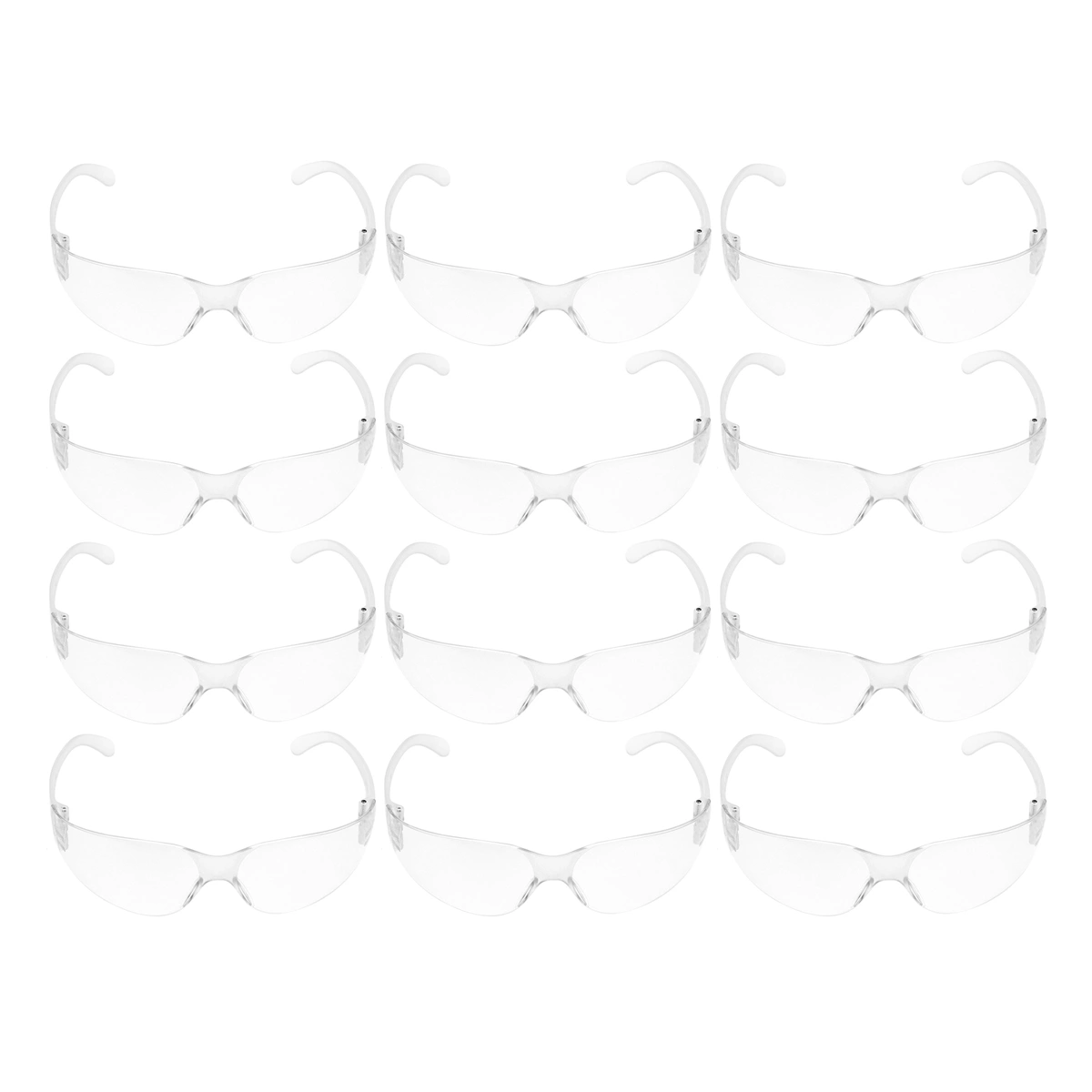 12pcs Clear Protective Eyewear Anti-Fog Safety Glasses Impact Resistant Goggles Labour Glasses