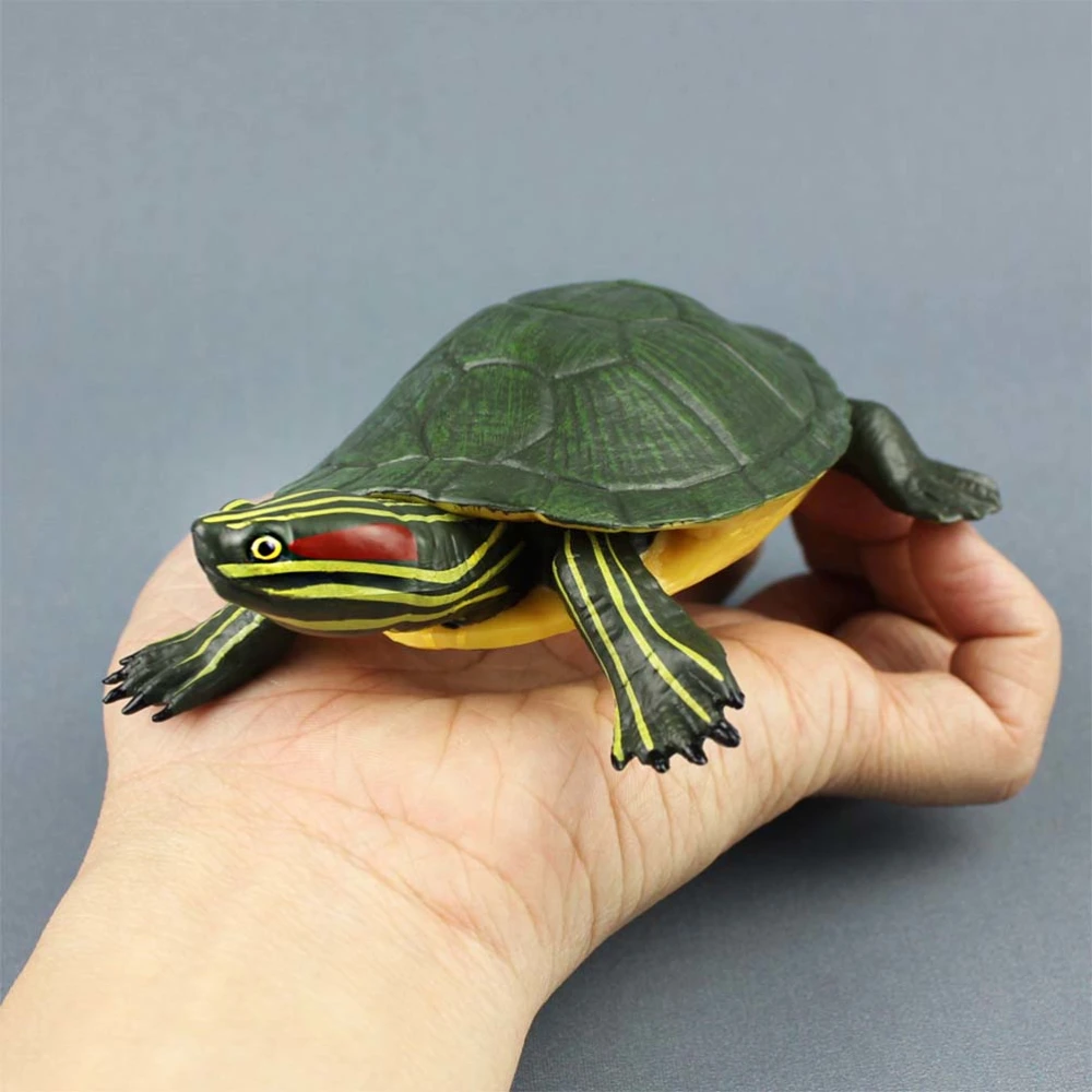 High Simulation Brazilian Tortoise Animal Model Marine Organism Decoration for Children Playing (Green)