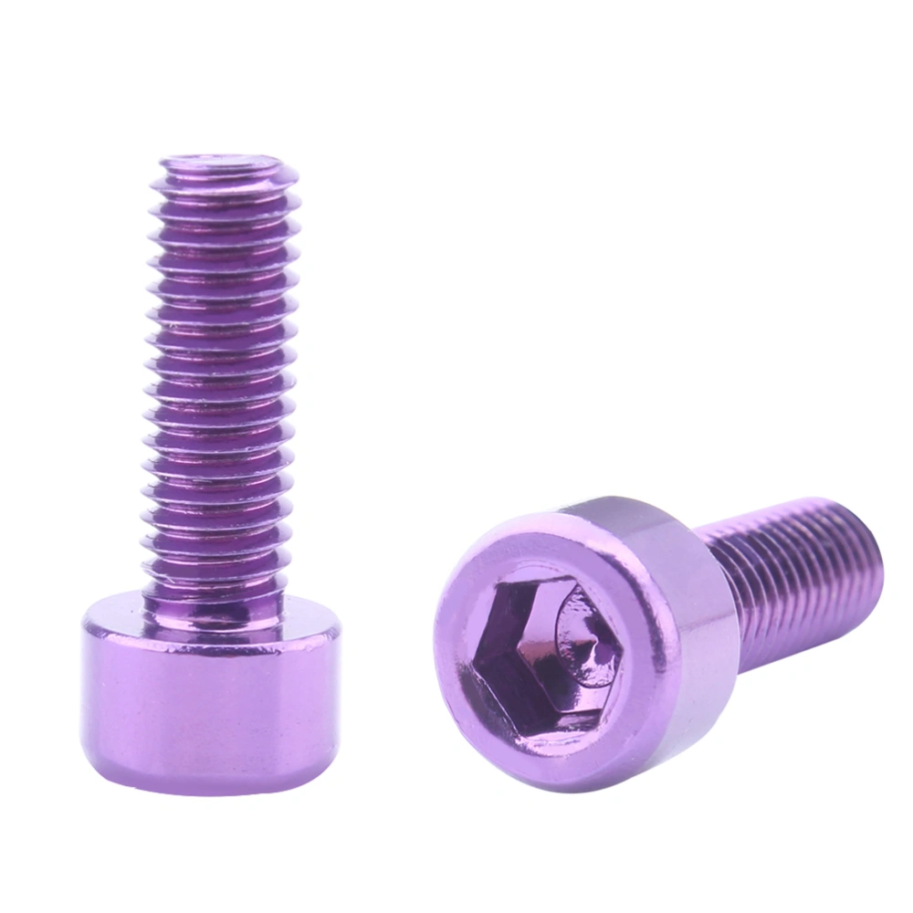 2 PCS M5*15MM Aluminum Alloy Screw Kettle Frame Screw Mountainous Road Folding Handle Riser Screw(Purple)