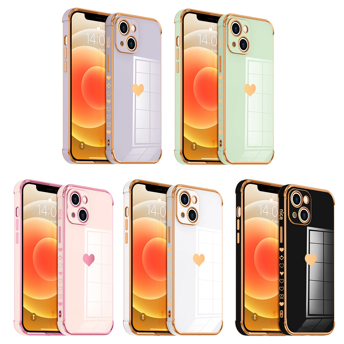 Electroplating Phone Cover Shockproof Protective Case Compatible for iPhone 13 mini