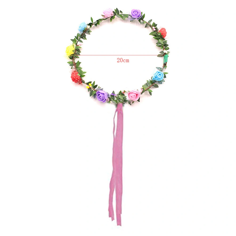 4PCS LED Flower Crown Floral Wreath Headband Glow Garland Headbands for Festival Wedding Party