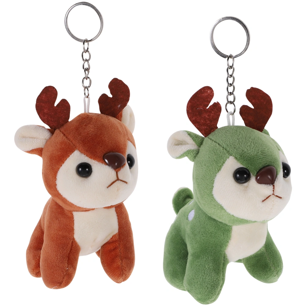 2 Pcs Fawn Shape Doll Pendant Key Ring Pendant Bag Hanging Decor Children Doll Toys