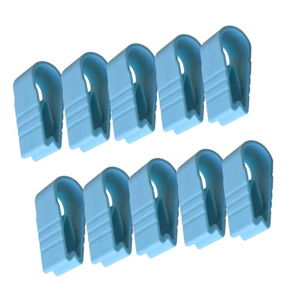 10Pcs Quilt Cover Fixed Clips Anti-Slip Bed Sheet Fixed Buckle Traceless Fixator Blue