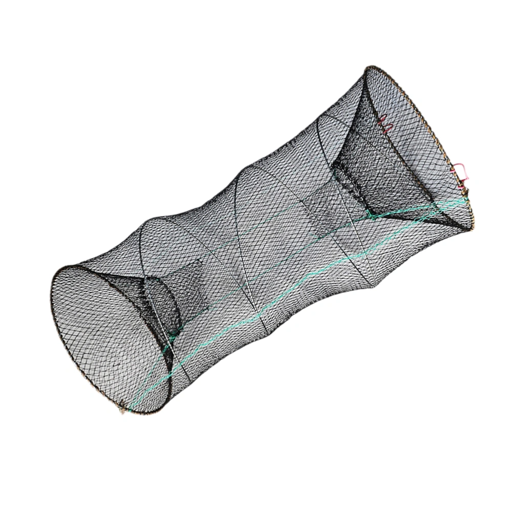 Foldable Bait Cast Mesh Trap Net Portable Fishing Landing Net Shrimp Cage for Fish Lobster Prawn Minnow Crayfish Crab with Hand Rope Floating Circle