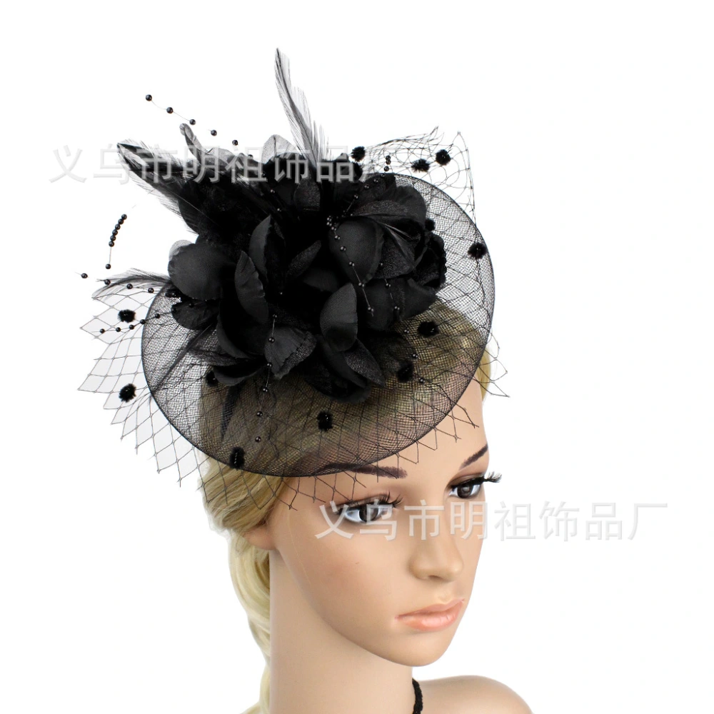 Flower Fascinator Headband Tea Party Fascinator Hat Mesh Fascinator Headpiece for Women