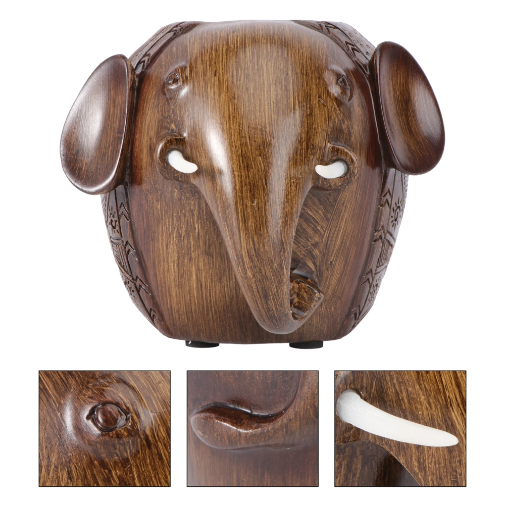 Creative Wood Elephant Brush Pot Desk Organizer Pencil Holder Stationery Box for Office School