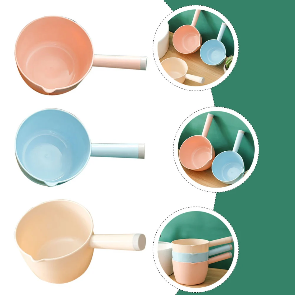 3pcs Multipurpose Water Ladles Practical Kitchen Long Handle Water Scoops