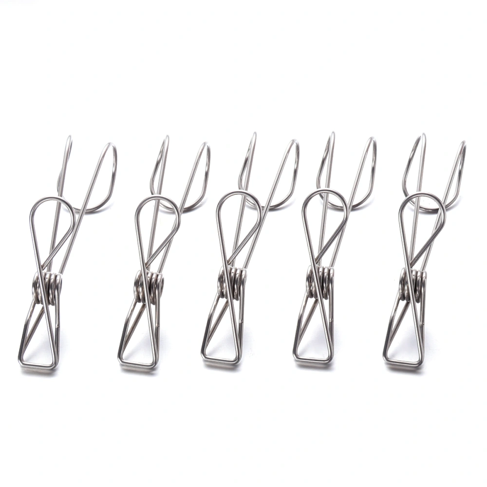 5pcs Stainless Steel Clothes Pegs Metal Clips Socks Clips Clothes Multifunctional Clothing Blanket Clamps