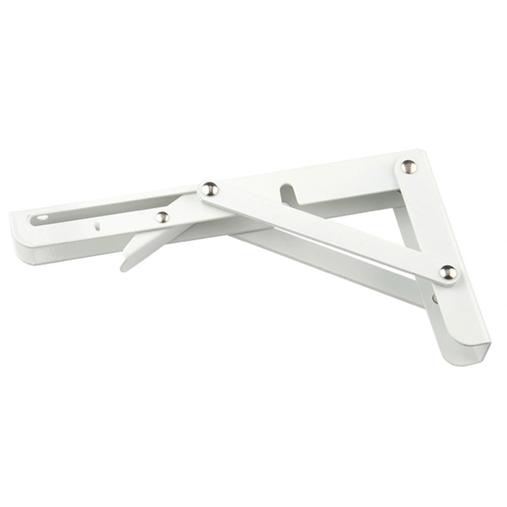 12 inch Triangular Steel Bracket Foldable Wall Mounted Support Durable Bearing Shelf Bracket (White)