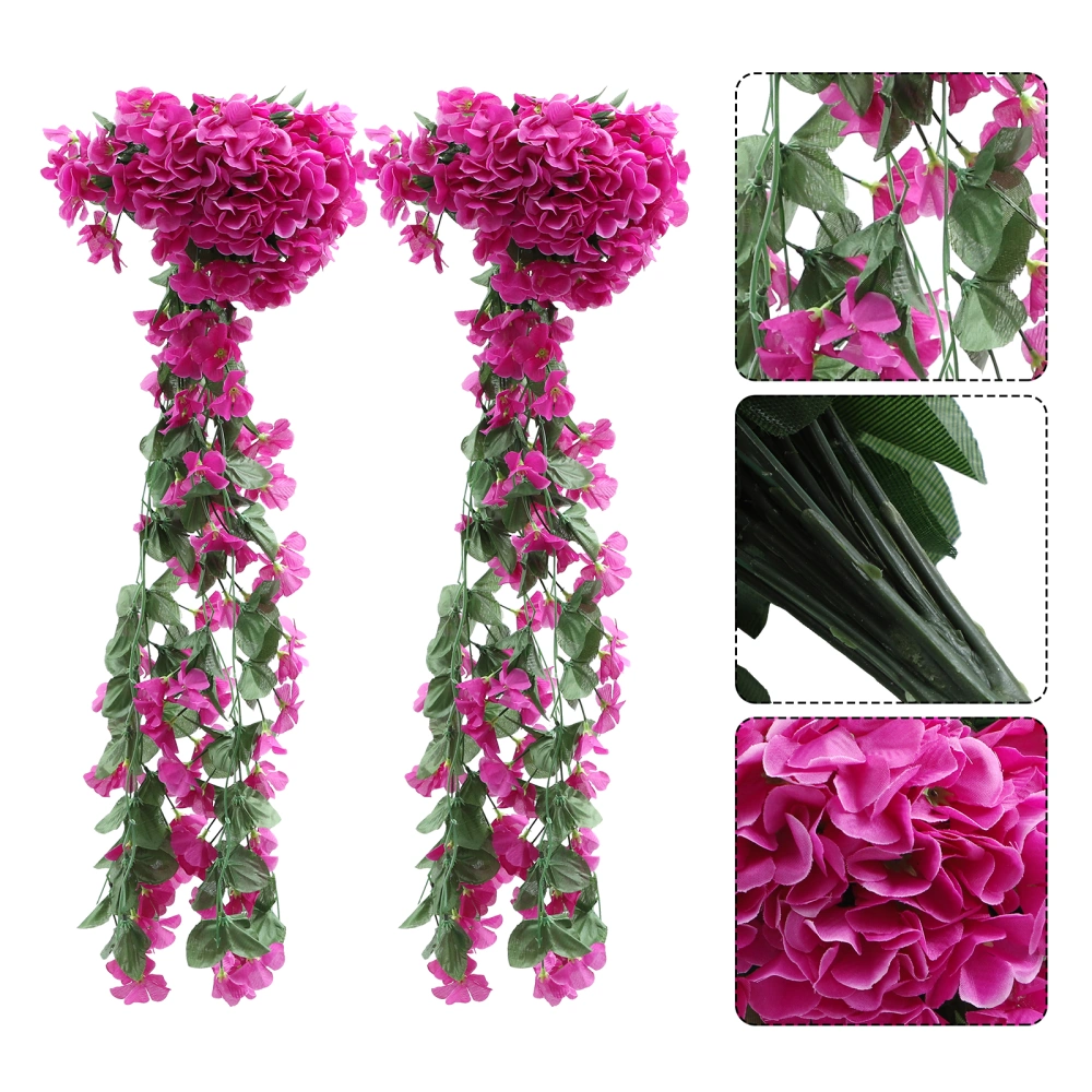 2pcs Beautiful Simulation Violet Flowers Artificial Hanging Faux Flowers