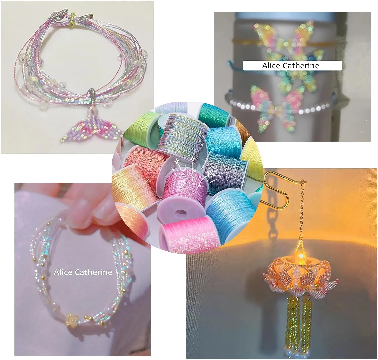 6 Rolls Braided Jewelry Cord Bracelet Cord Knitting String for Bracelet Craft Cord Jewelry String Cord