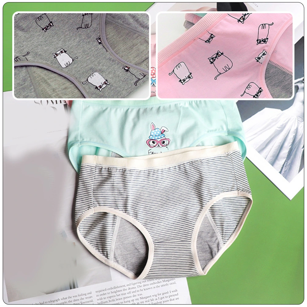 3pcs Female Menstrual Underpants Cotton Girls Briefs Physiological Underwear