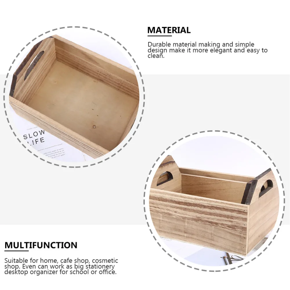 Sorting Box Storage Basket Wooden Sundries Storage Box Table Storage Box