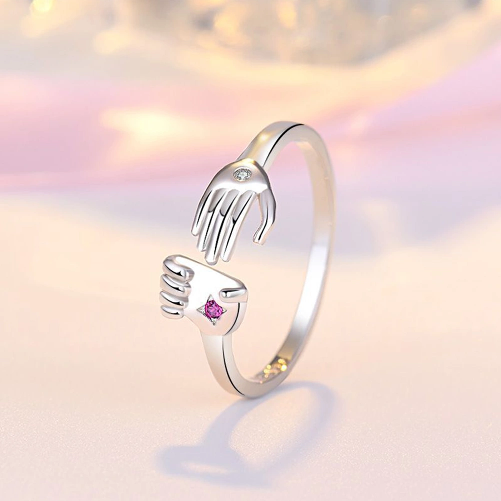 2pcs Couple Rings Romantic Lover Rings Opening Ring Valentine's Day Gift Jewelry