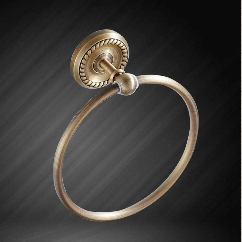 Round Towel Ring Bathroom Brass Round Antique Brushed Old Towel Rack Towel Hanging Ring F6711